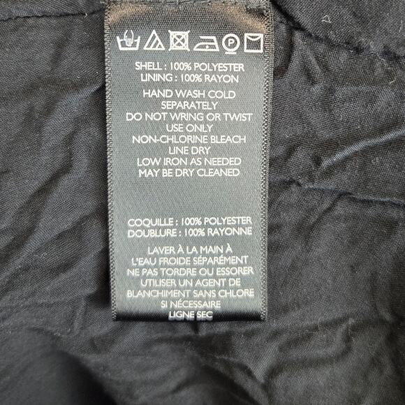 UO Y2K Whimsigoth Chiffon Black Babydoll Dress Sz 12 Flowy Pleated Puff Sleeves - Picture 10 of 16